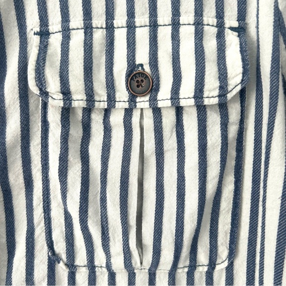 PAIGE Kadie Striped Button Up Shirt Top Blue White Long Sleeve Size Medium - Picture 7 of 16